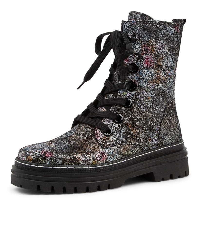 Gabour | Exclusif Hund Schwarz Bottes Mi-mollet En Cuir Multi